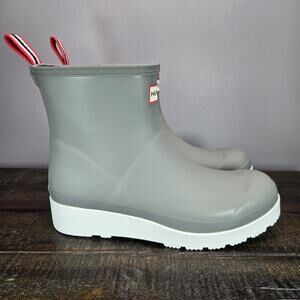 Hunter Play Boots Short Womens Size 8 Rain Boots Original Waterproof Gray